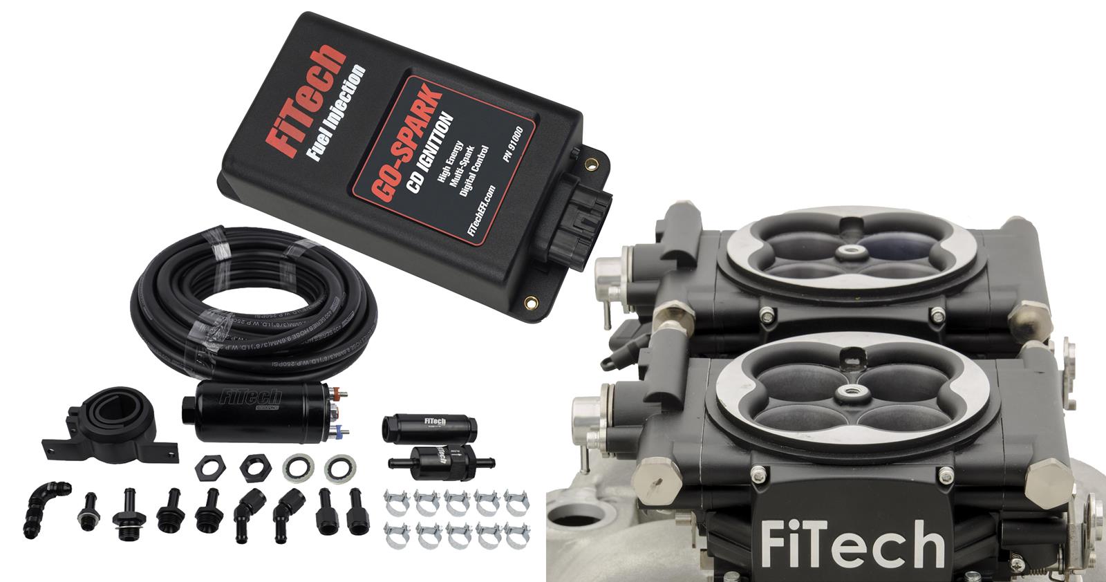 FiTech Fuel Injection 93162 FiTech Go EFI 2x4 625 HP System/Go Spark