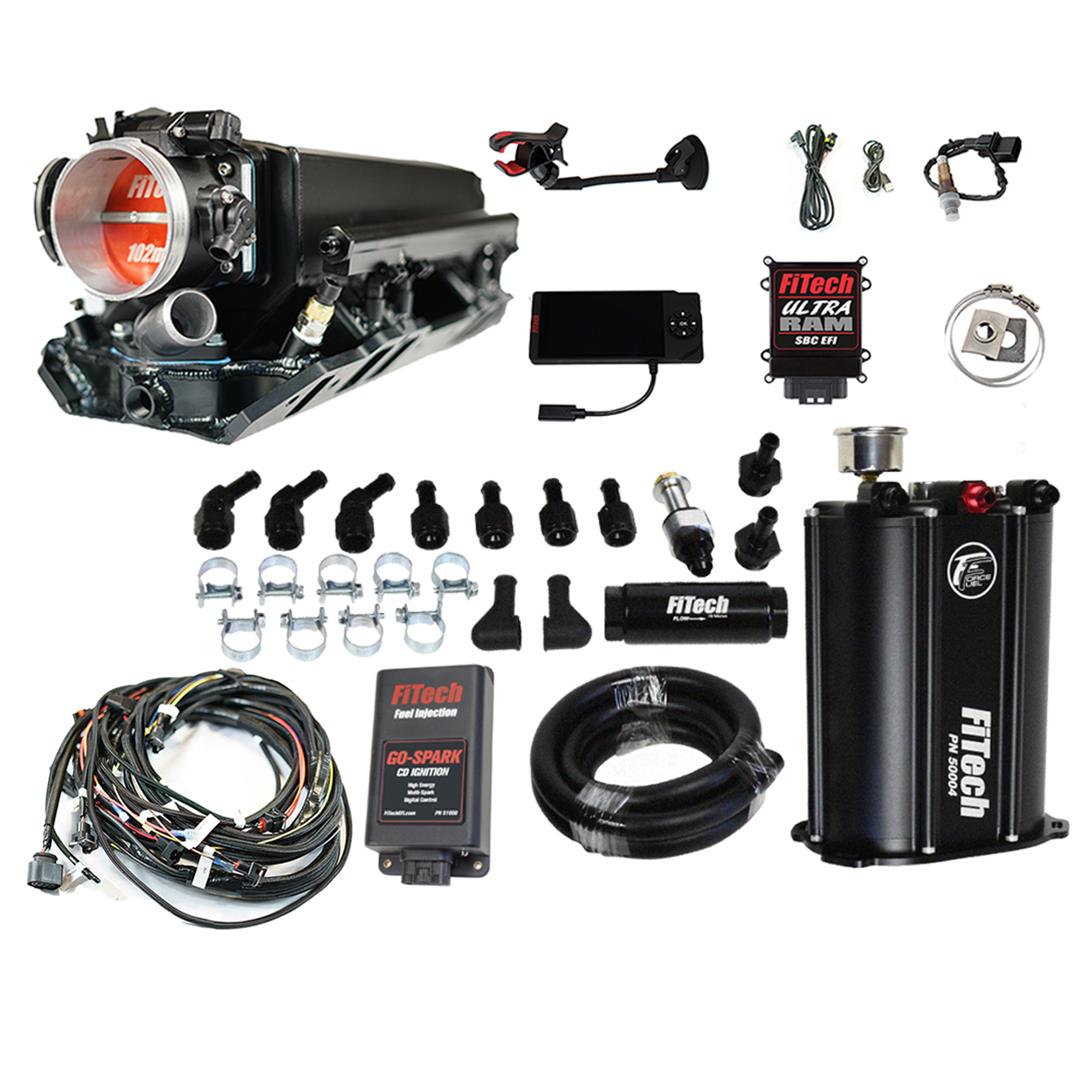 FiTech Ultra Ram EFI 800 HP Force Fuel/Go-Spark Fuel Injection Master Kits 93532 Chevy Big Block Rectangle Port System With Kit