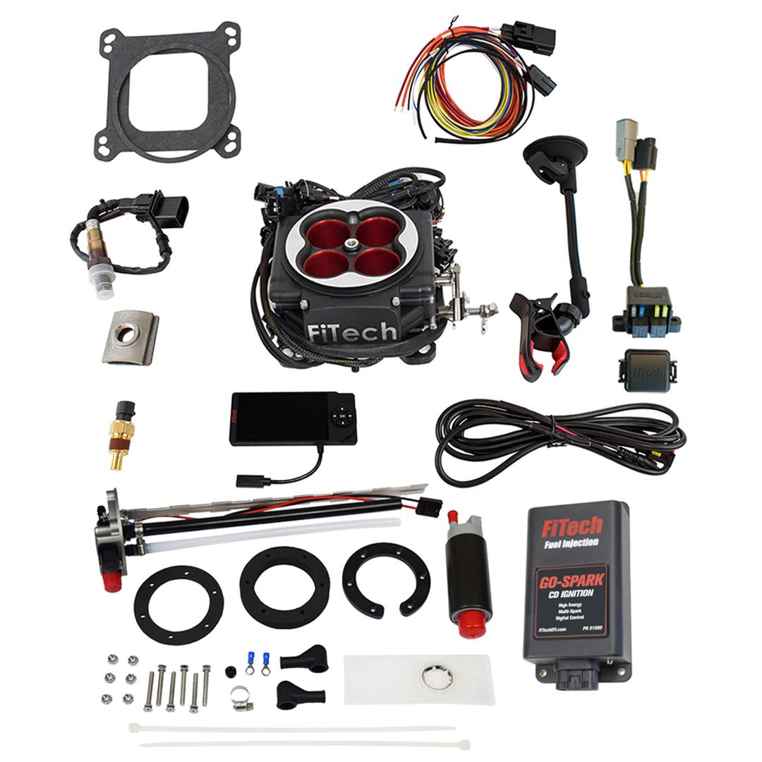 FiTech Go Port EFI Standalone System Fuel In-Tank Pump/Go-Spark Injection Master Kits 96463 With & Spark CDI Box Kit