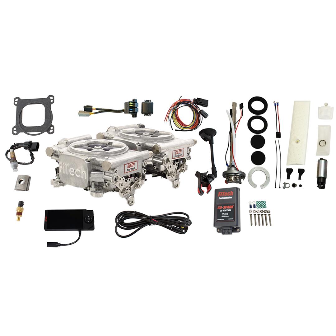 FiTech Go EFI 2x4 625 HP System/Go Spark Fuel Injection Master Kits 96561 Bright Aluminum System With Kit