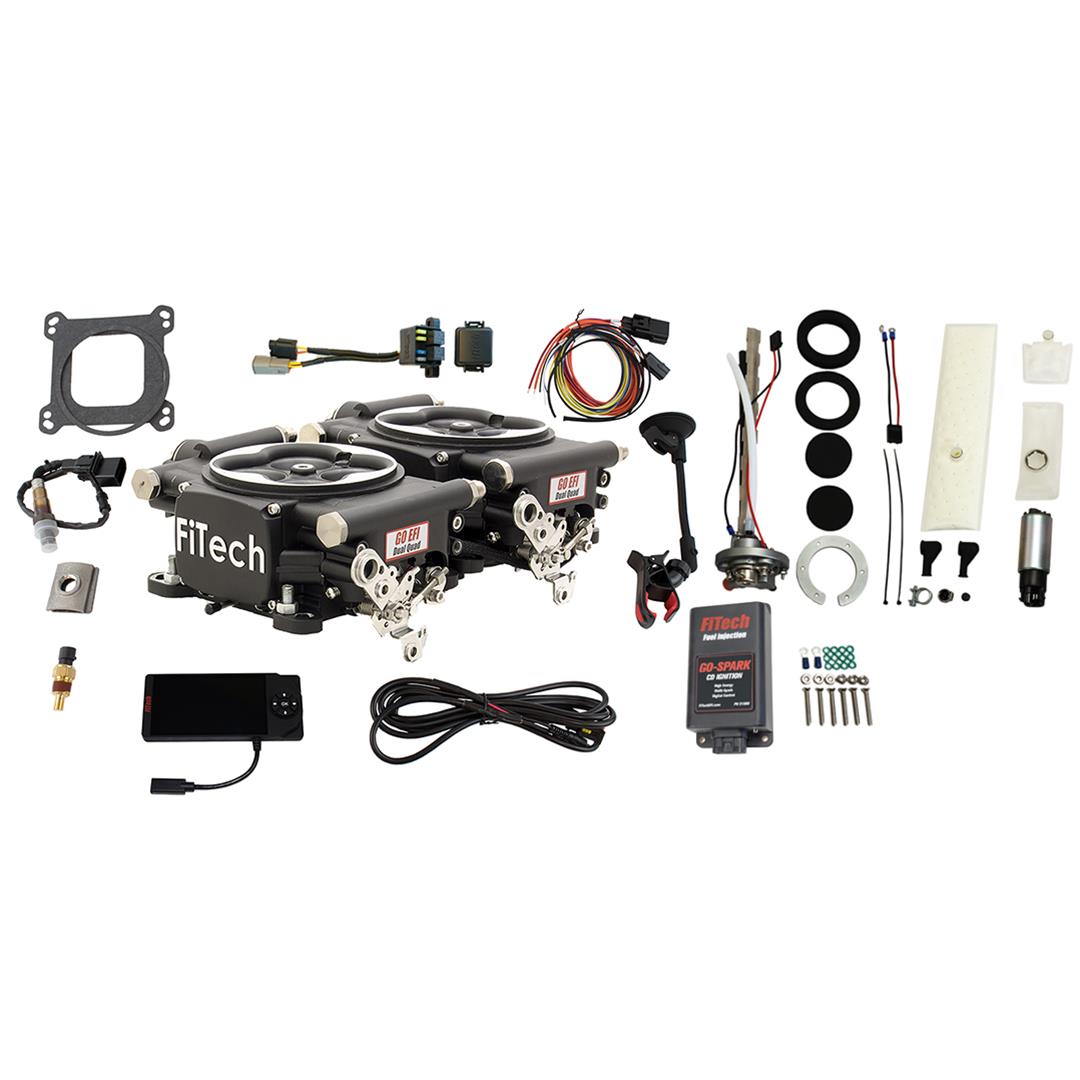 FiTech Go EFI 2x4 625 HP System/Go Spark Fuel Injection Master Kits 96562 Matte Black System With Kit