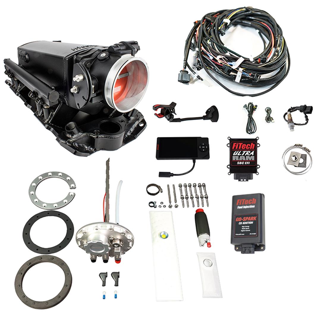FiTech Ultra Ram EFI 650 HP In-Tank Pump/Go-Spark Fuel Injection Master Kits 96731 Chevy Small Block System With Kit
