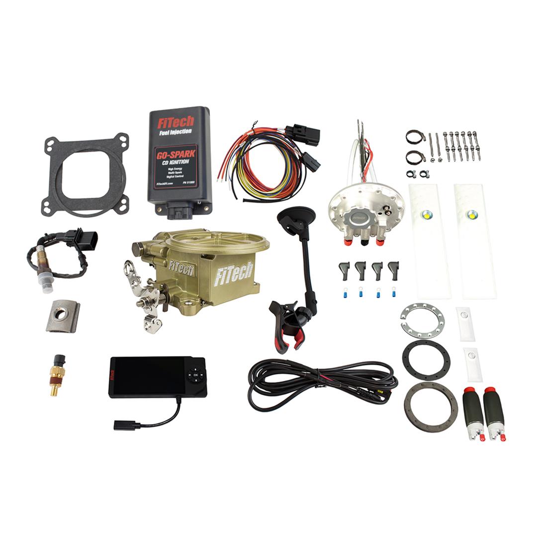 FiTech Go EFI 2-Barrel 400 HP System/Go-Spark Fuel Injection Master Kits 96791 2 Barrel Classic Gold System With Kit