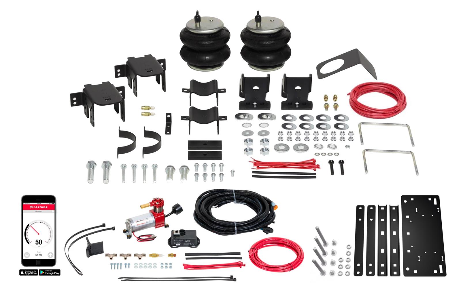 Firestone Ride-Rite F3 Wireless All-In-One Kits W217602864 Air Springs, Analog All-In-One, Air Compressor, Gauge, Rear, Controller, Ford, Kit