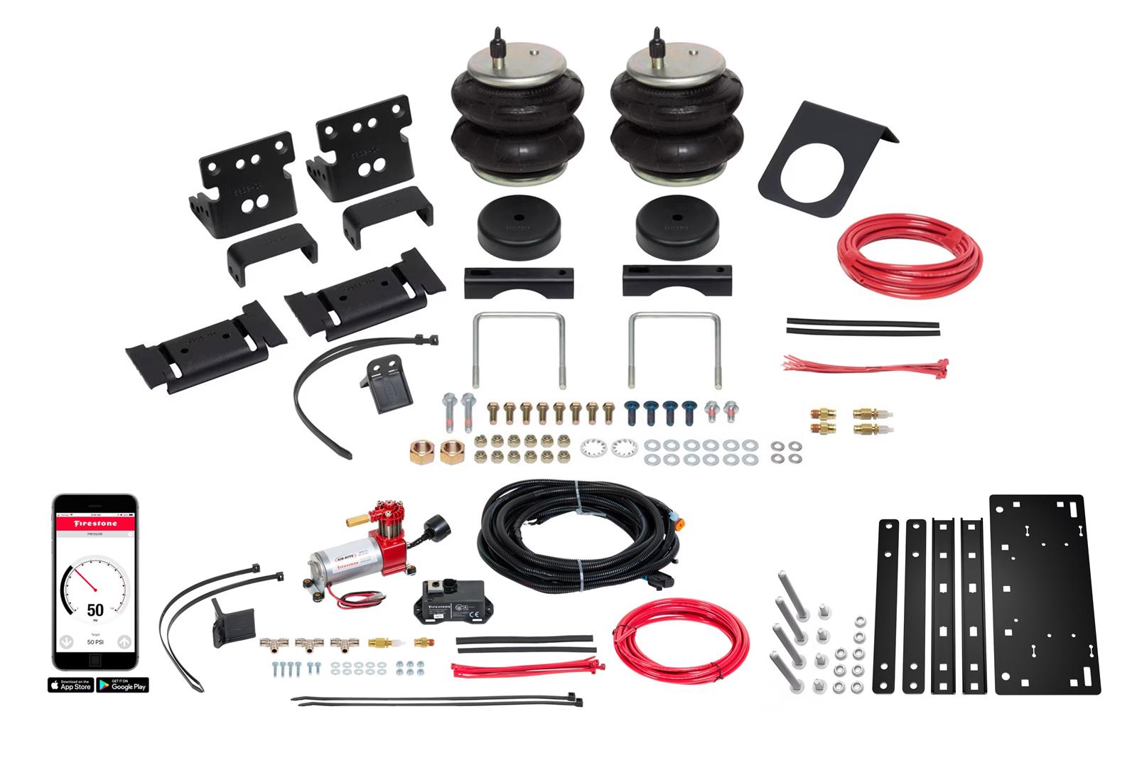 Firestone Ride-Rite F3 Wireless All-In-One Kits W217602868 Air Springs, Analog All-In-One, Air Compressor, Gauge, Rear, Controller, Ram, Kit