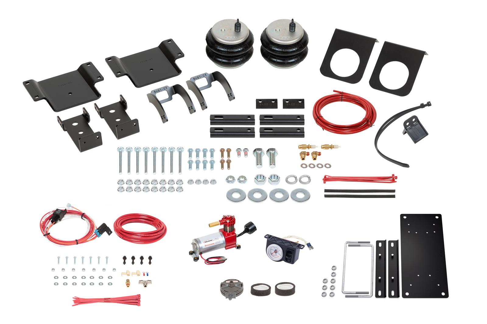 Firestone Ride-Rite Analog All-In-One Kits W217602875 Air Springs, All-In-One, Air Compressor, Gauge, Rear, Toyota, Kit