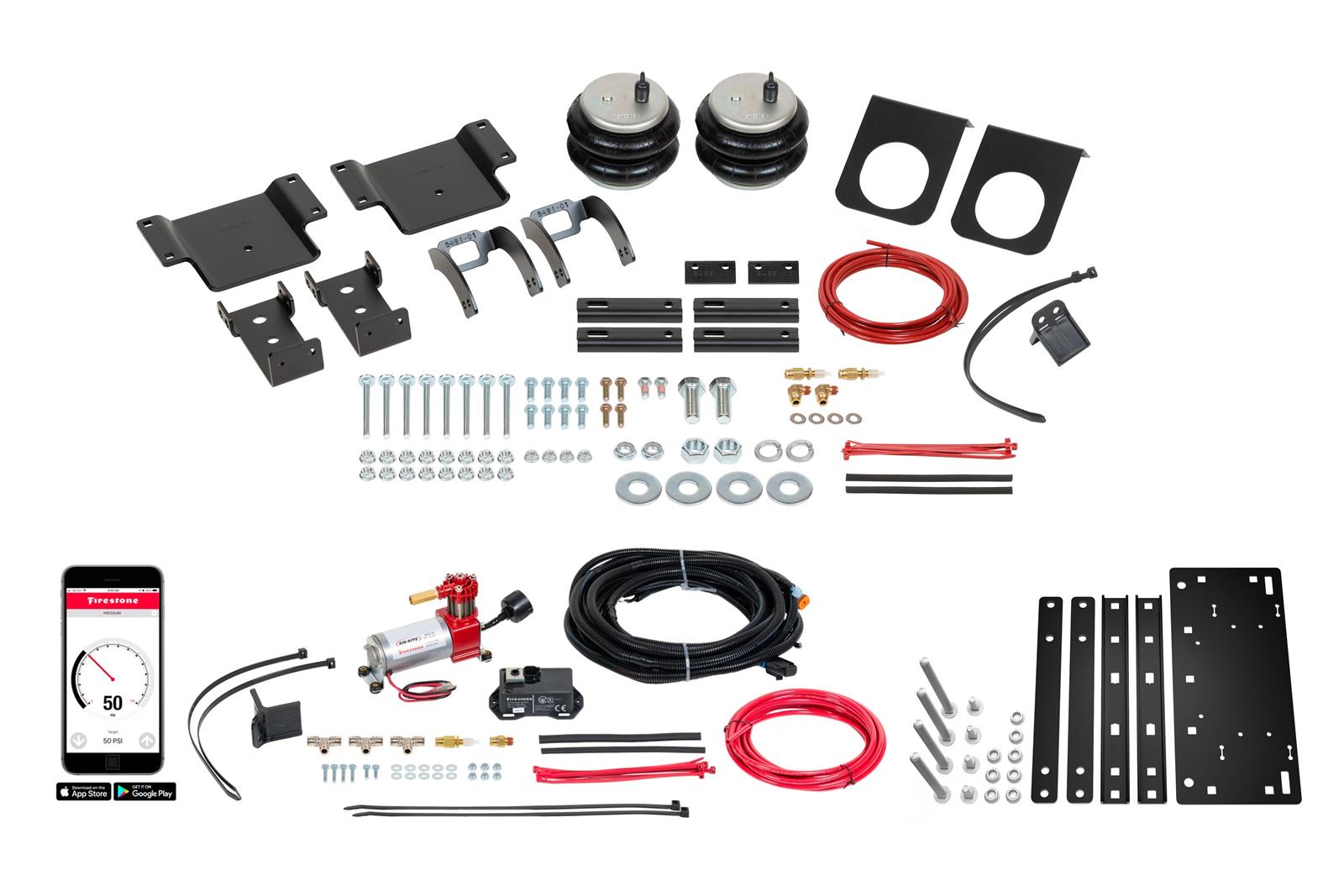 Firestone Ride-Rite F3 Wireless All-In-One Kits W217602876 Air Springs, Analog All-In-One, Air Compressor, Gauge, Rear, Controller, Toyota, Kit