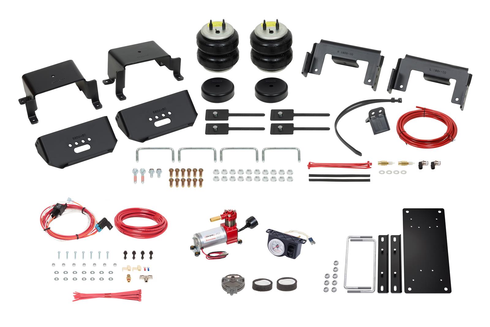 Firestone Ride-Rite Analog All-In-One Kits W217602877 Air Springs, All-In-One, Air Compressor, Gauge, Rear, Ford, Kit