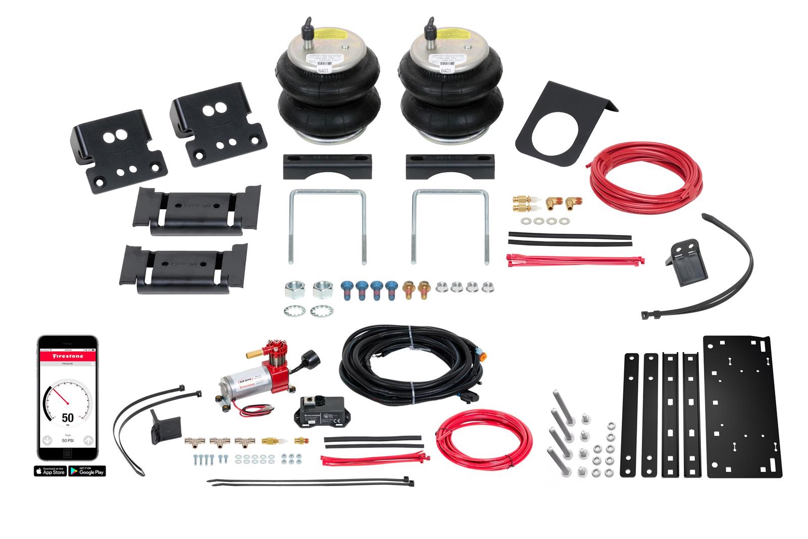 Firestone Ride-Rite F3 Wireless All-In-One Kits W217602886 Air Springs, Analog All-In-One, Air Compressor, Gauge, Rear, Controller, Ram, Kit
