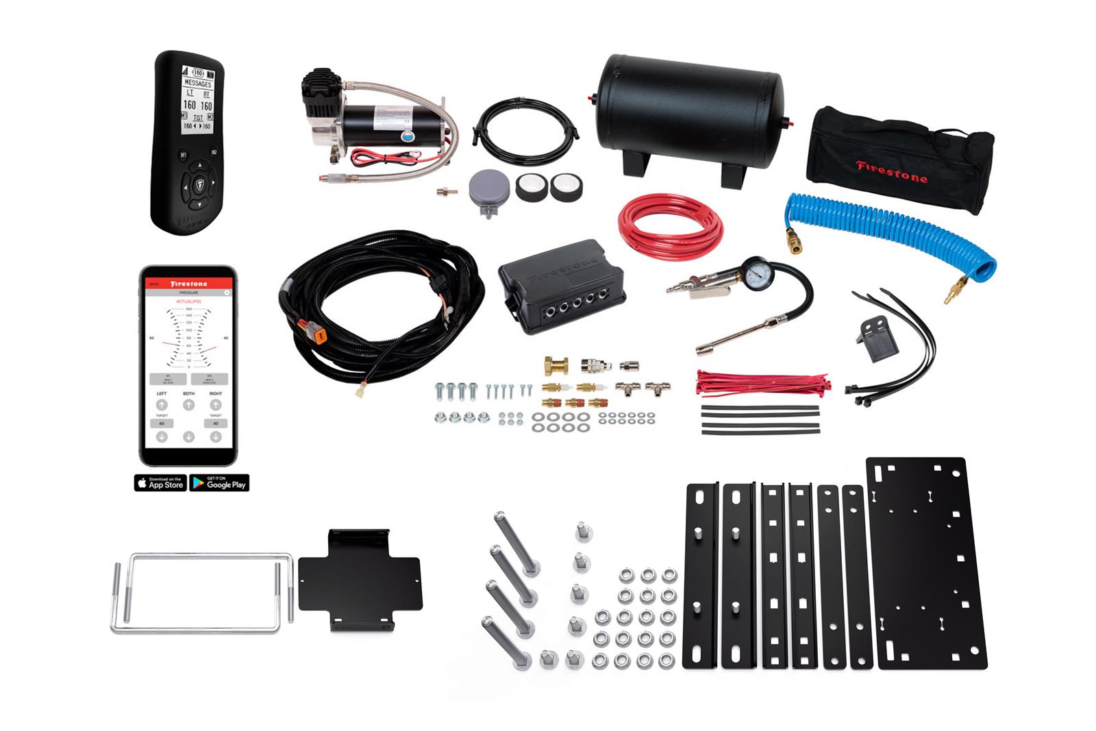 Firestone Air Command Kits WR17602935 Compressor, Suspension, Dual Path, Bluetooth Remote, App Controlled, Extreme Duty, 2 Gallon Tank, Maximum 150 psi, 100 Percent Duty Cycle, Kit