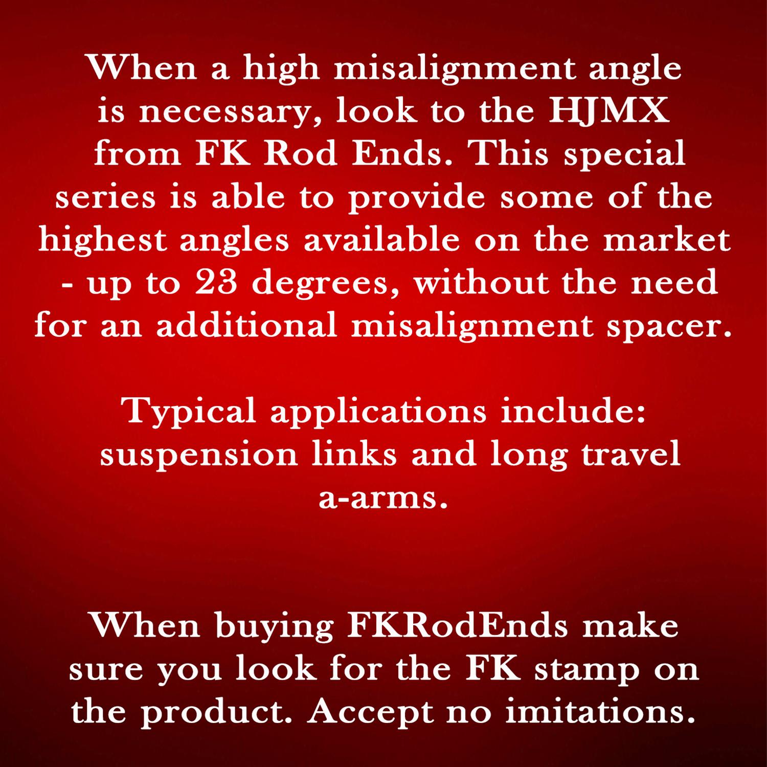 FK Rod Ends 3/8 LH Male HJMXL6T FK Rod Ends 3/8 LH Male HJMXL6T