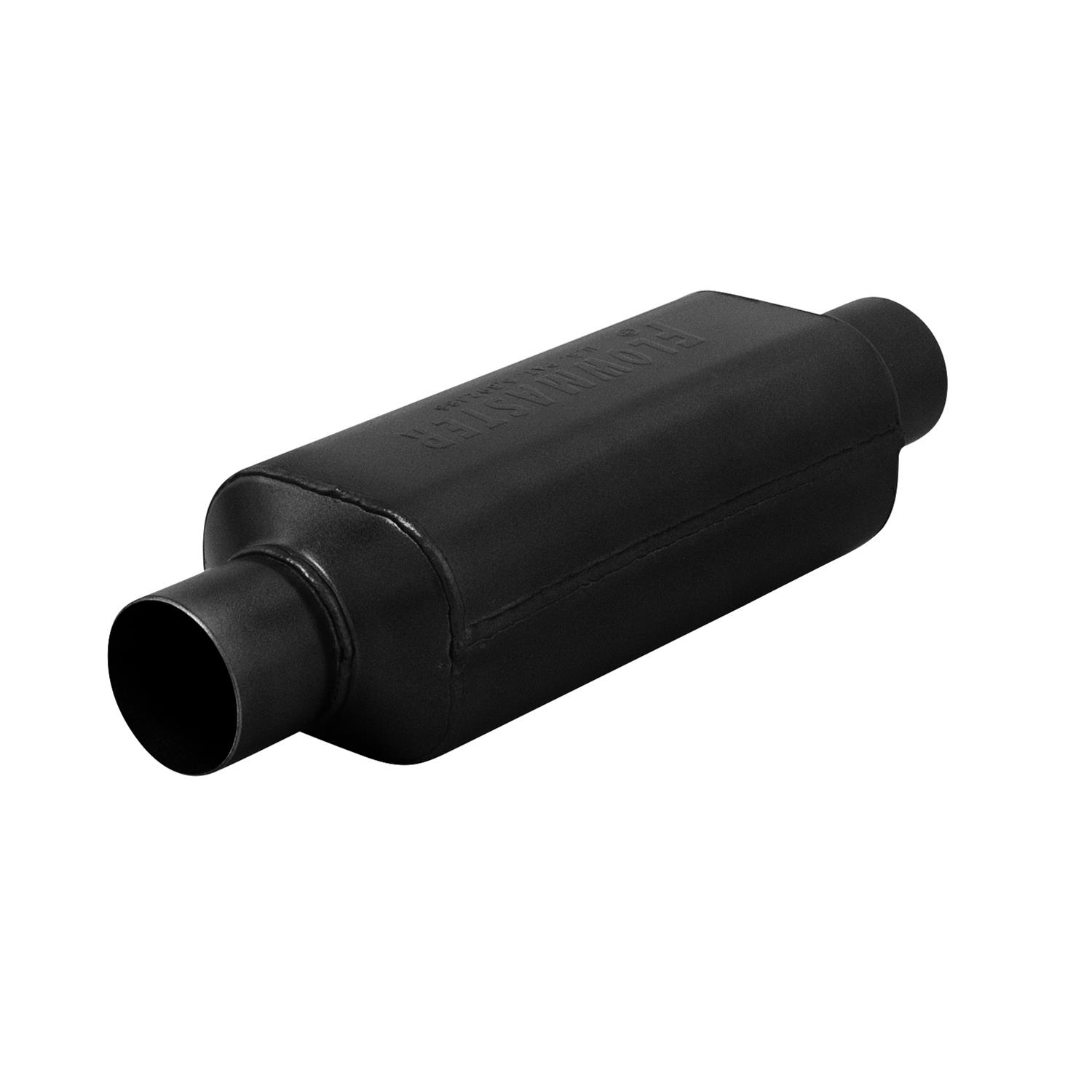 Flowmaster Super HP-2 409 Stainless Steel 2 Inch Muffler 12012409 Muffler, Oval, Steel, Black, in. Center Inlet/Outlet, 18 in. Overall Length, Each