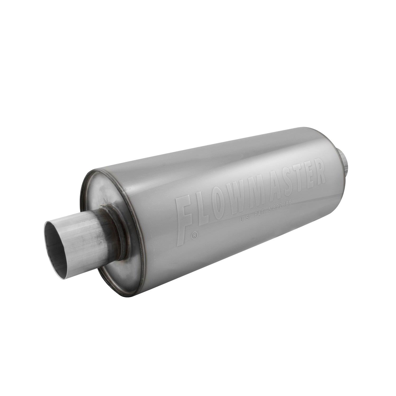 Flowmaster dBX 304 Stainless Steel 2 Inch Muffler 12014310 Muffler, DBX, Round, Stainless, Natural, 2.00 in. Center Inlet/Outlet, Ford, Mini, Porsche, Each thumbnail 3