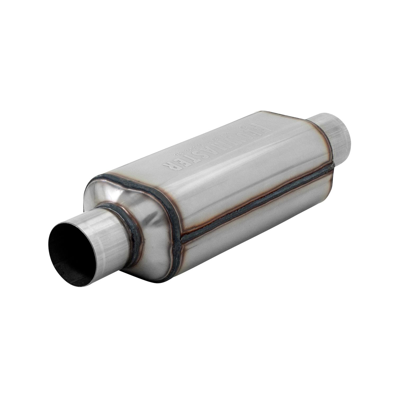Flowmaster Super HP-2 304 Stainless Steel 2.5 Inch Muffler 12512304 Muffler, Oval, Stainless, Natural, in. Center Inlet/Outlet, 18 in. Overall Length, Each