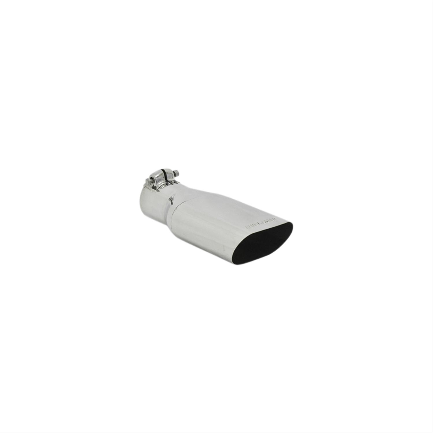 Flowmaster Oval, Polished 2.50 Inch Exhaust Tip 15385 Tip, Single, Clamp-on, Stainless, Polished, 2.5 in. Inlet I.D., 10 in. Length, Each thumbnail 2
