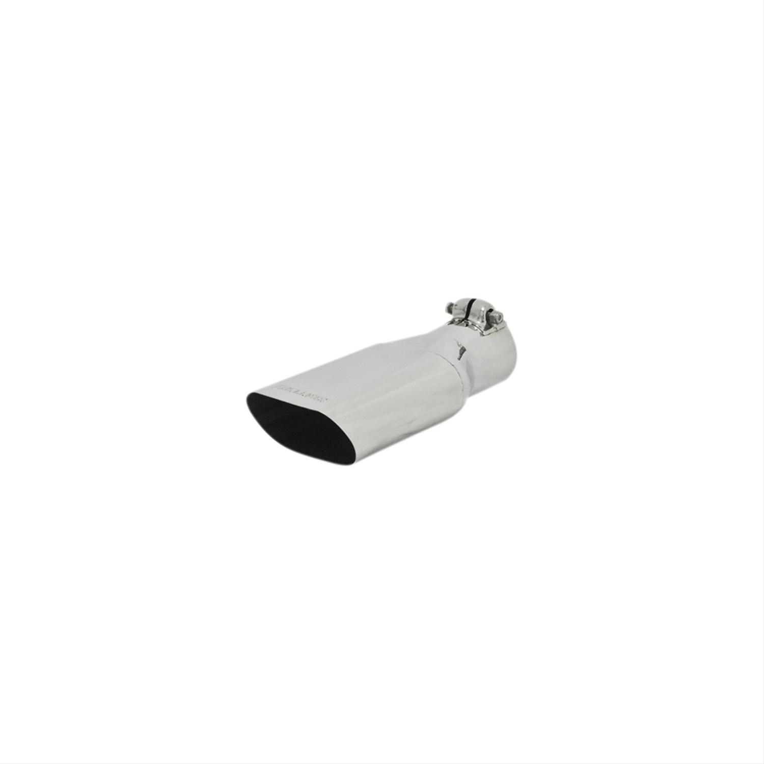Flowmaster Oval, Polished 2.50 Inch Exhaust Tip 15385 Tip, Single, Clamp-on, Stainless, Polished, 2.5 in. Inlet I.D., 10 in. Length, Each thumbnail 4