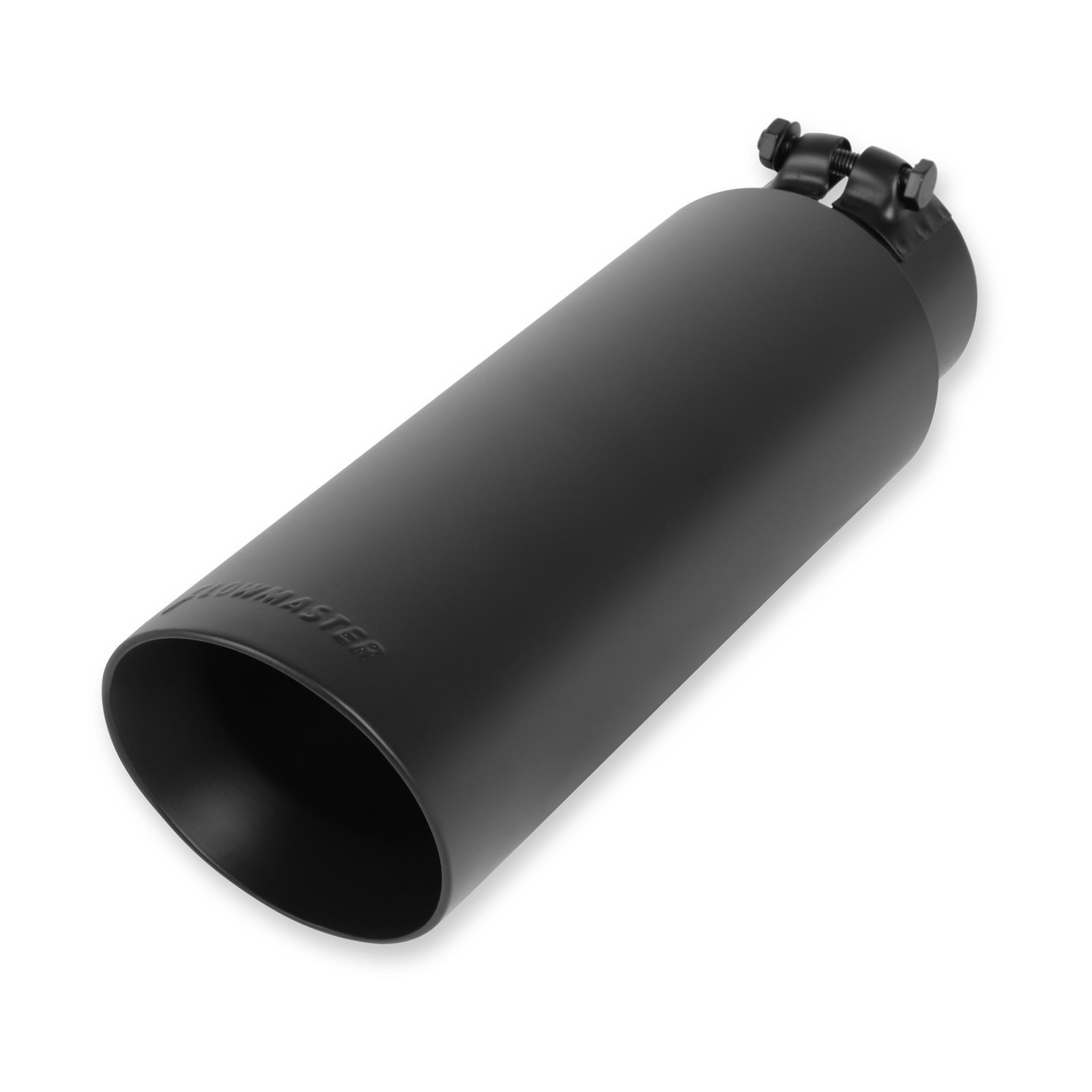 Flowmaster Round, Black 3 Inch Exhaust Tip 15398B Tip, Single, Clamp-on, Stainless, Ceramic, in. Inlet I.D., 13 in. Length, Each thumbnail 2