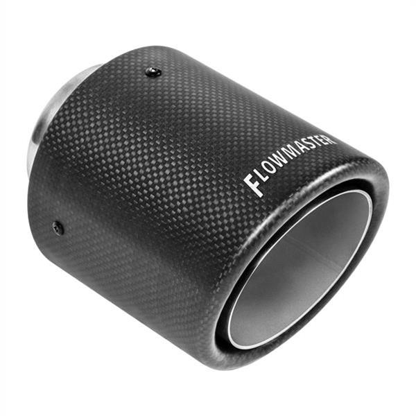 Flowmaster Round, Carbon fiber 2.50 Inch Exhaust Tip 15400 Tip, Fiber, in. Inlet, 4.00 in. Outlet, 5.25 in. Length, Slant, Each thumbnail 2