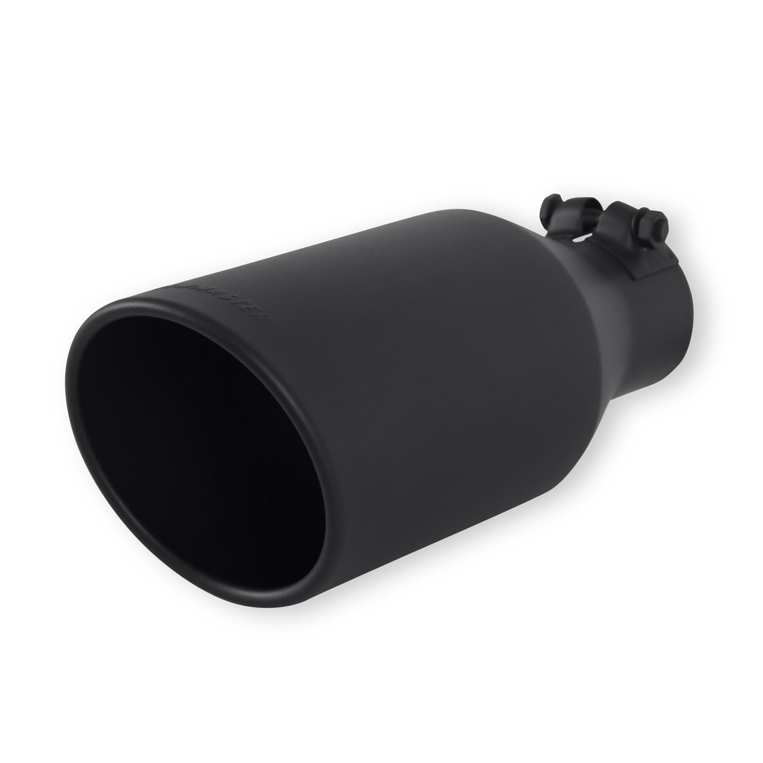 Flowmaster Round, Black 2.50 Inch Exhaust Tip 15404B Tip, Clamp-On, 304 Stainless Steel, Ceramic Coated, in. Inlet, 4.00 in. Outlet, 11.00 in. Length, Universal, Each thumbnail 2