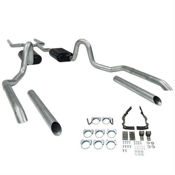 Flowmaster American Thunder Exhaust Systems 17119 System, Thunder, Dual, Crossmember Back, Split Rear, 2.5 in. Dia., w/H-Pipe and Mufflers, Steel, Aluminized, GM, A-Body, Kit thumbnail 4