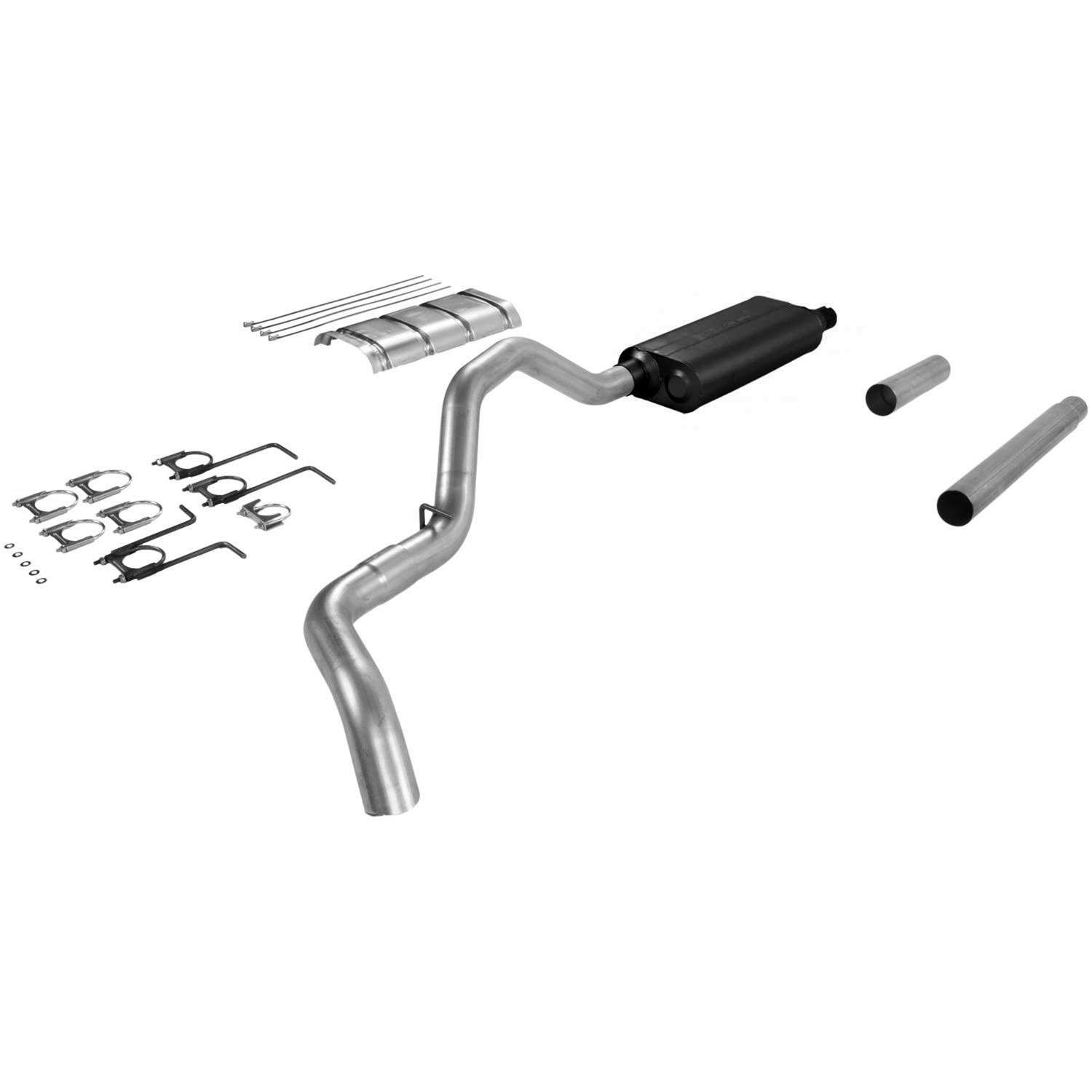 Flowmaster Force II Exhaust Systems 17198 System, II, Cat-Back, Steel, Aluminized, Heat Shield, Ford, Pickup, 7.5L, Kit