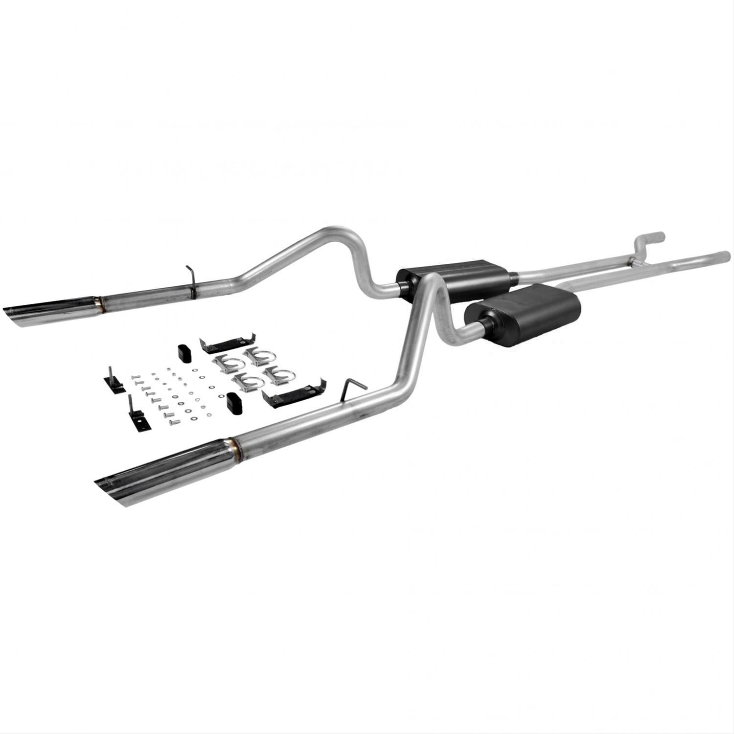 Flowmaster American Thunder Exhaust Systems for 1966-1967 FAIRLANE - 17289 Exhaust, Thunder, Header-Back, Steel, Aluminized, H-Pipe, Polished Tips, Kit thumbnail 3