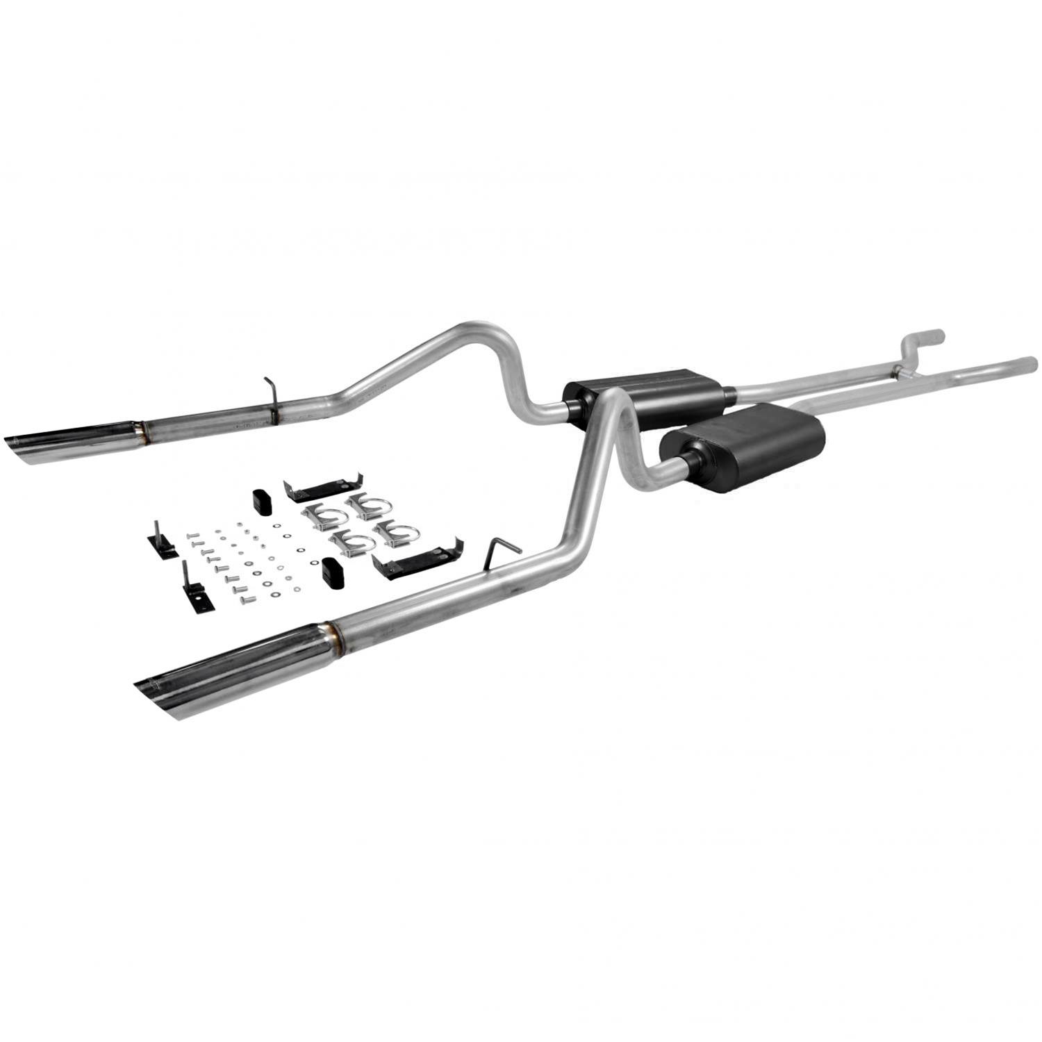 Flowmaster American Thunder Exhaust Systems for 1966-1967 FAIRLANE - 17289 Exhaust, Thunder, Header-Back, Steel, Aluminized, H-Pipe, Polished Tips, Kit thumbnail 2