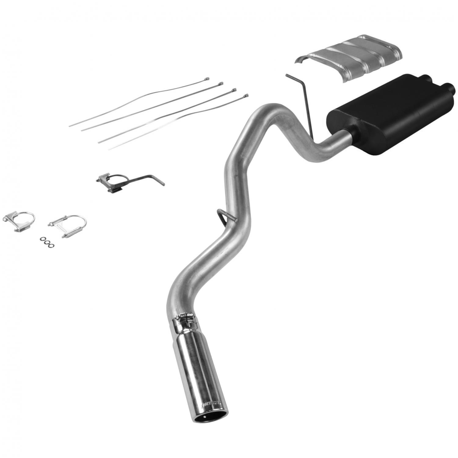Flowmaster American Thunder Exhaust Systems for 1999-2002 SIERRA 2500, SILVERADO 2500 - 17325 System, Thunder, Cat-Back, Steel, Aluminized, Heat Shield, Tip, Chevy, GMC, Pickup 6.0L thumbnail 3