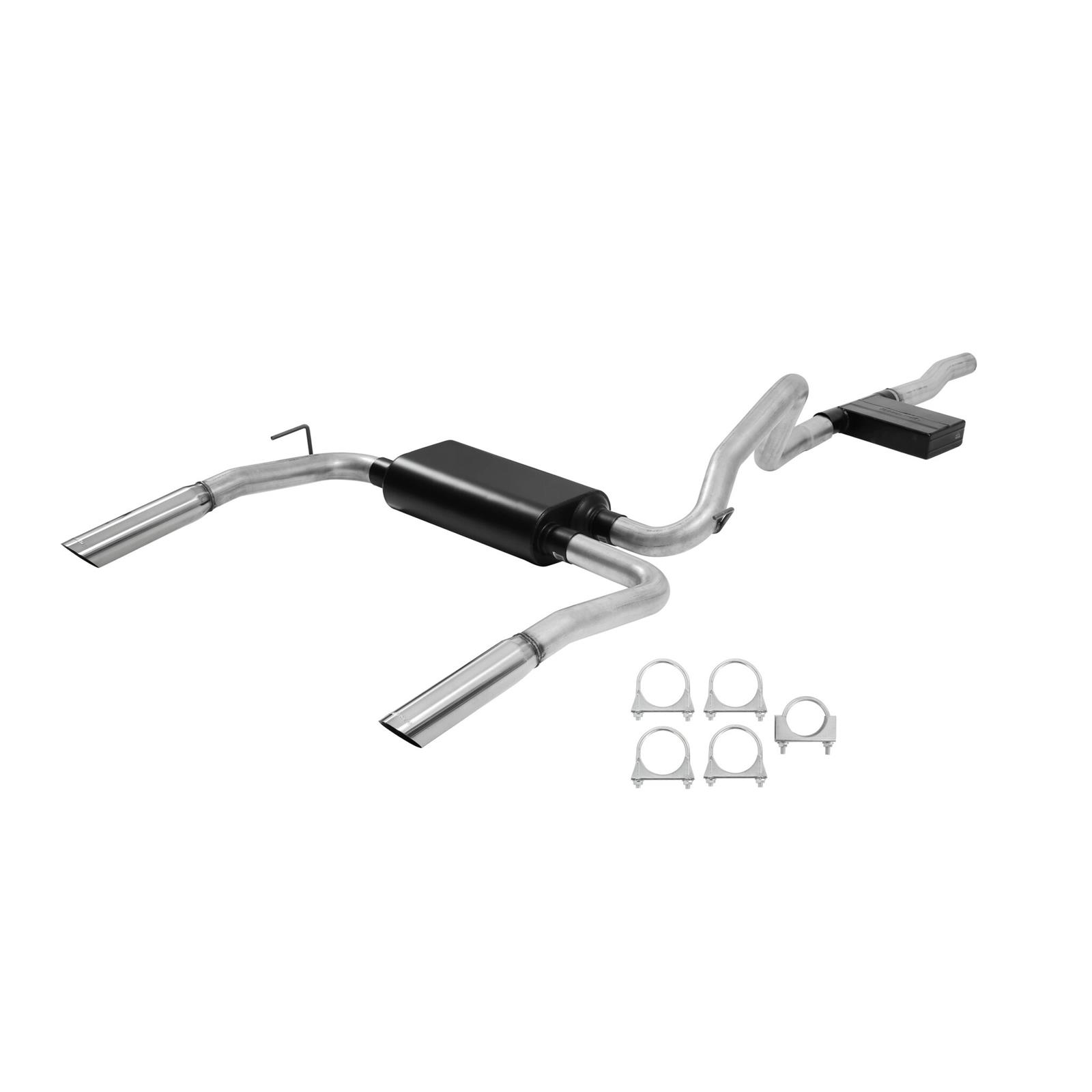Flowmaster American Thunder Exhaust Systems 17358 Exhaust, Thunder, Cat-Back, Steel, Aluminized, Resonator, Polished Tips, 3.8L, Kit