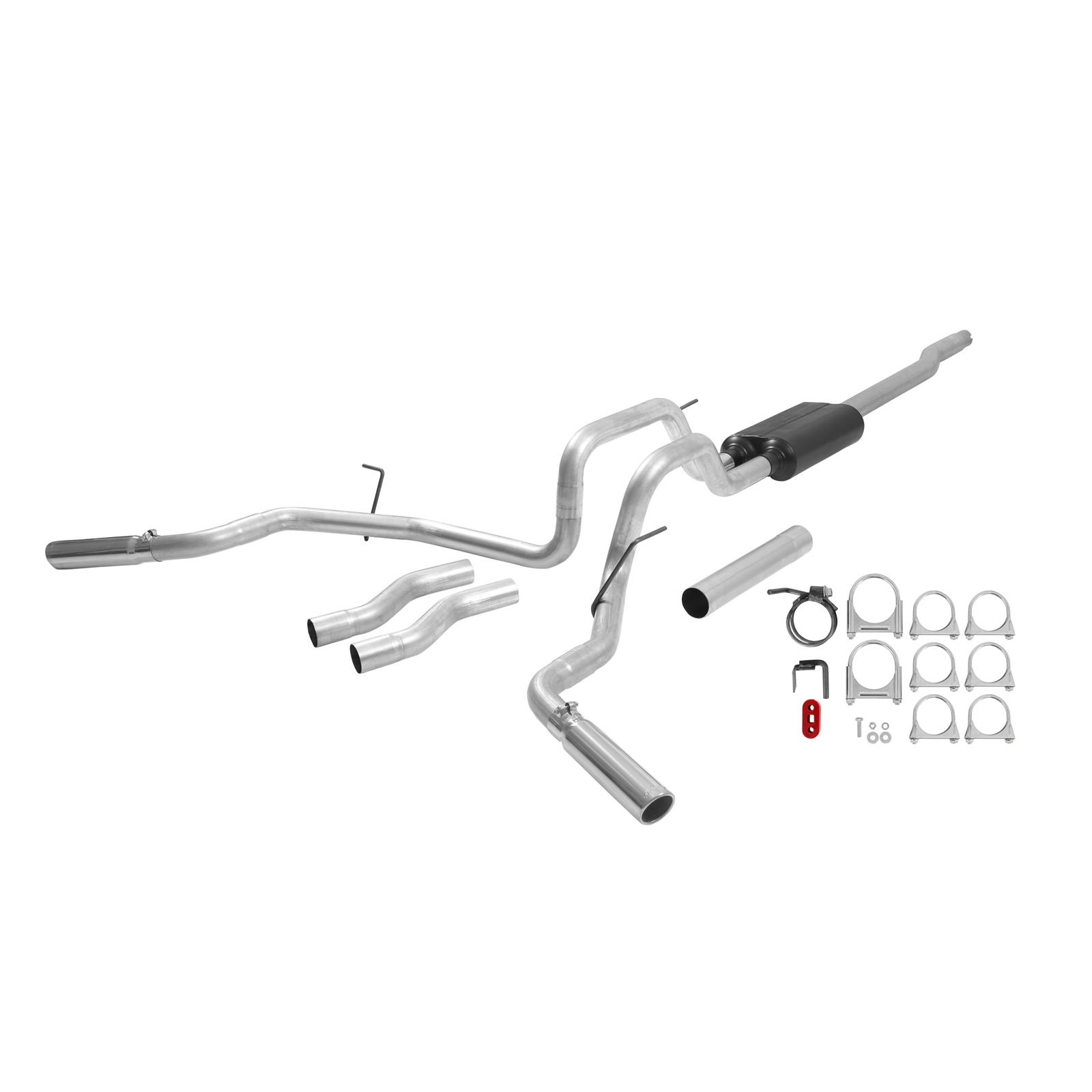 Flowmaster Force II Exhaust Systems for 2004-2008 F-150, 2004 F-150 HERITAGE, 2006-2008 MARK LT - 17418 System, II, Cat-Back, Steel, Aluminized, Polished Stainless Tips, Ford, 4.6, 5.4L, Kit