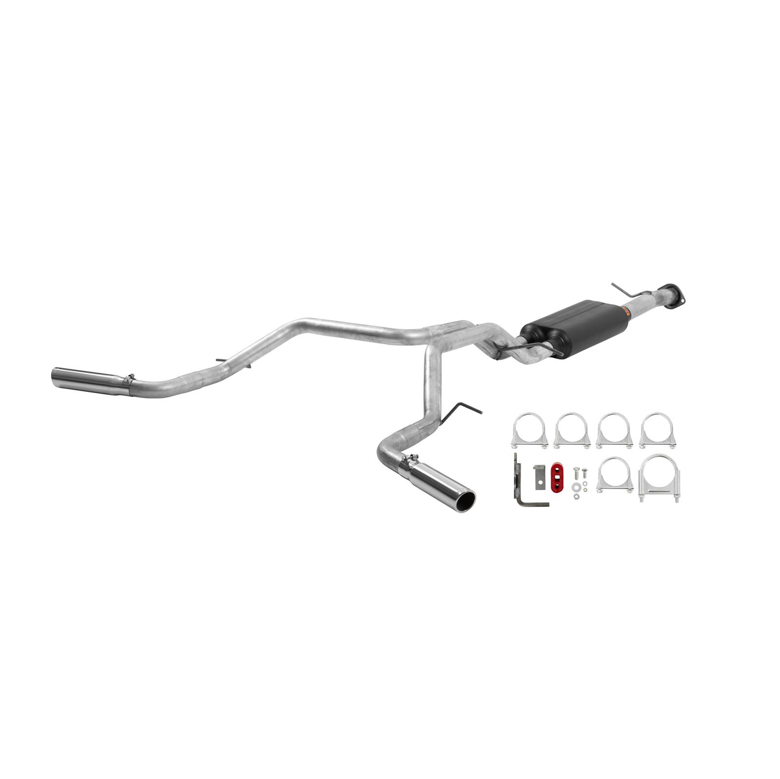 Flowmaster American Thunder Exhaust Systems 17419 Exhaust, Thunder, Cat-Back, Steel, Aluminized, Polished Tips, Chevy, GMC, 4.8, 5.3L, Kit