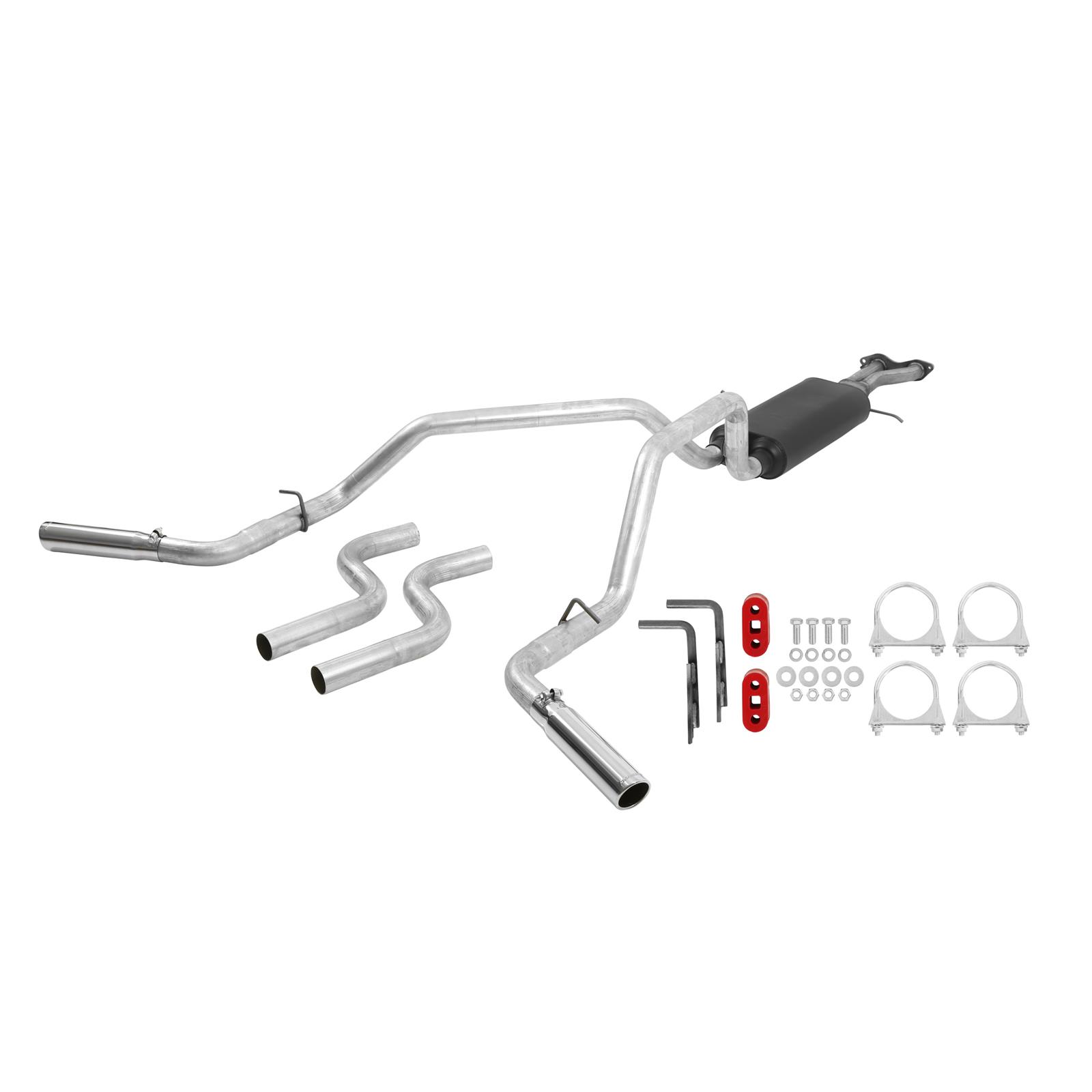 Flowmaster American Thunder Exhaust Systems 17468 Exhaust, Thunder, Cat-Back, Steel, Aluminized, Polished Stainless Tips, Chevy, GMC, Pickup, 5.7L, Kit
