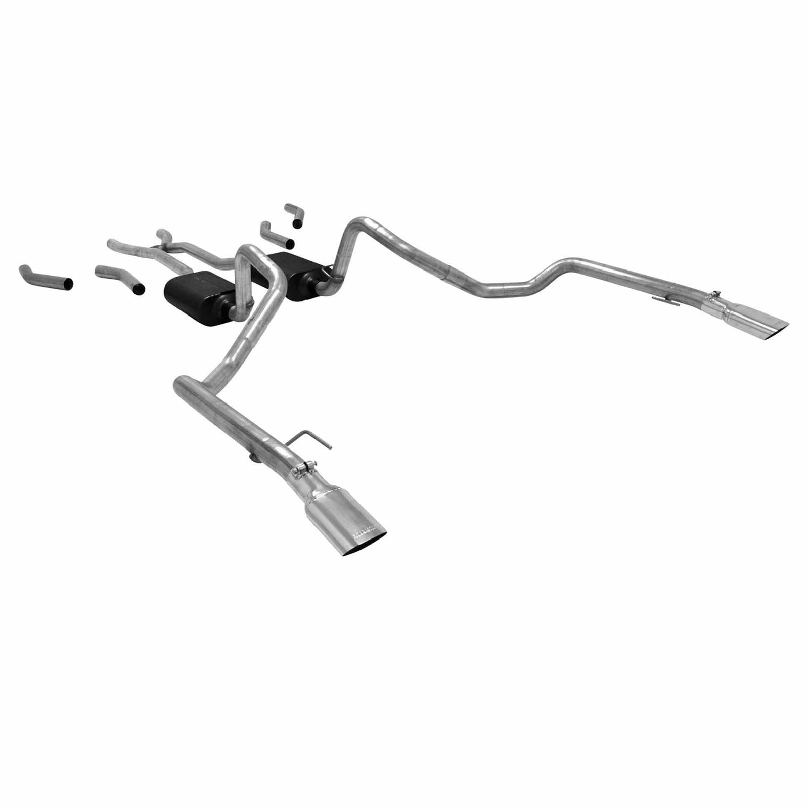 Flowmaster American Thunder Exhaust Systems 17655-FM System, Thunder, 2.50 in. Diameter, Crossmember Back, Super 40, H-Pipe, Steel, Aluminized, Chevy, V8, Kit thumbnail 2
