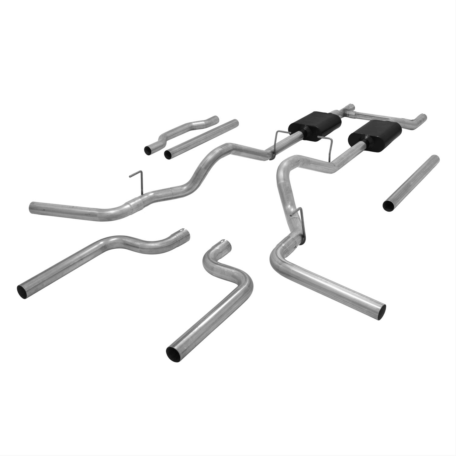 Flowmaster American Thunder Exhaust Systems 17742 System, Thunder, Header-back, Dual, Steel, Aluminized, Split Rear Exit, Chevy, GMC, Kit