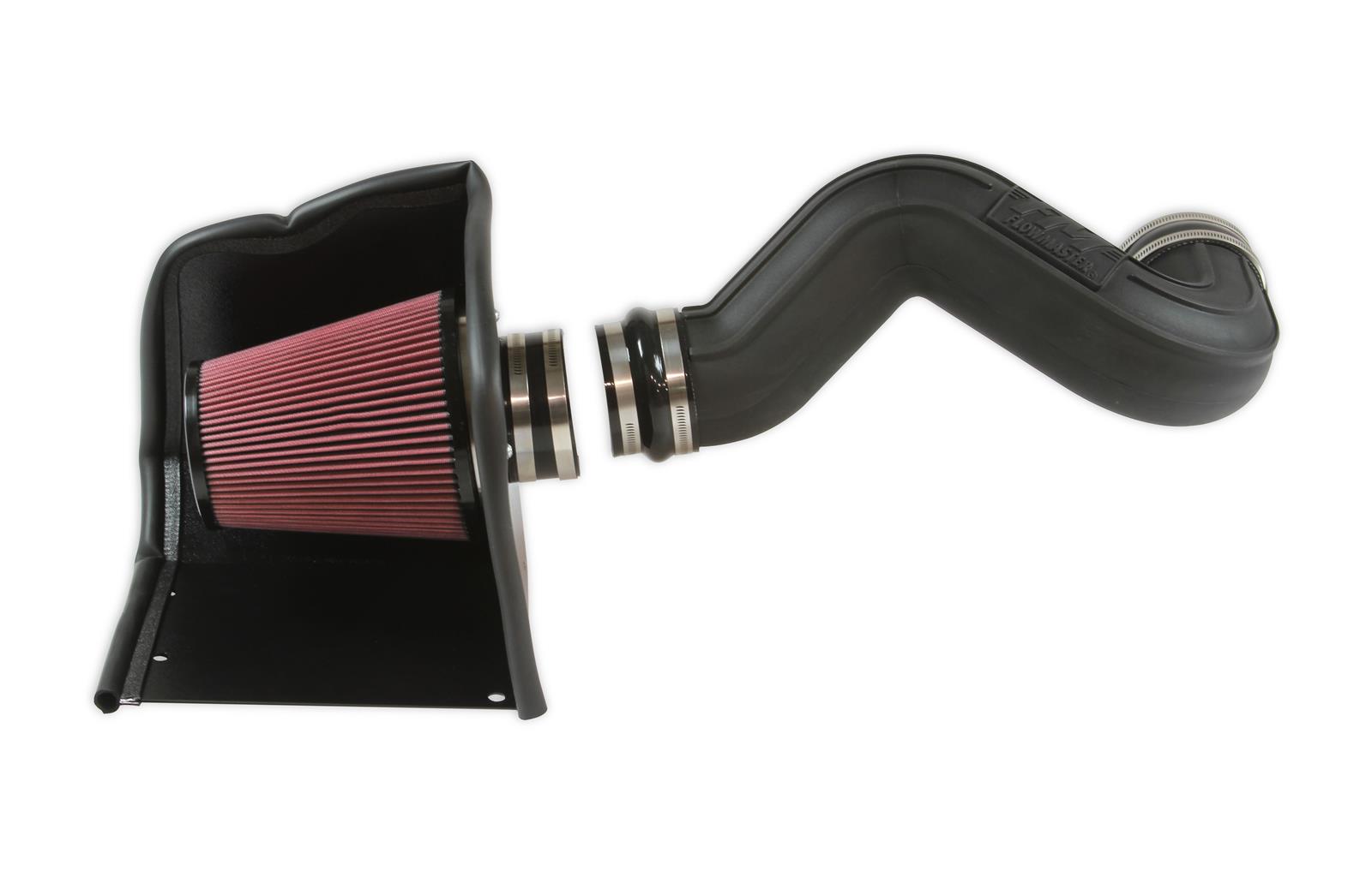Flowmaster Delta Force Cold Air Intake Kits 315118 Intake, Kit, Black Plastic Tube, Red Cotton Gauze Filter, Black Heat Shield, Chevy, GMC, 6.0L, Kit thumbnail 3