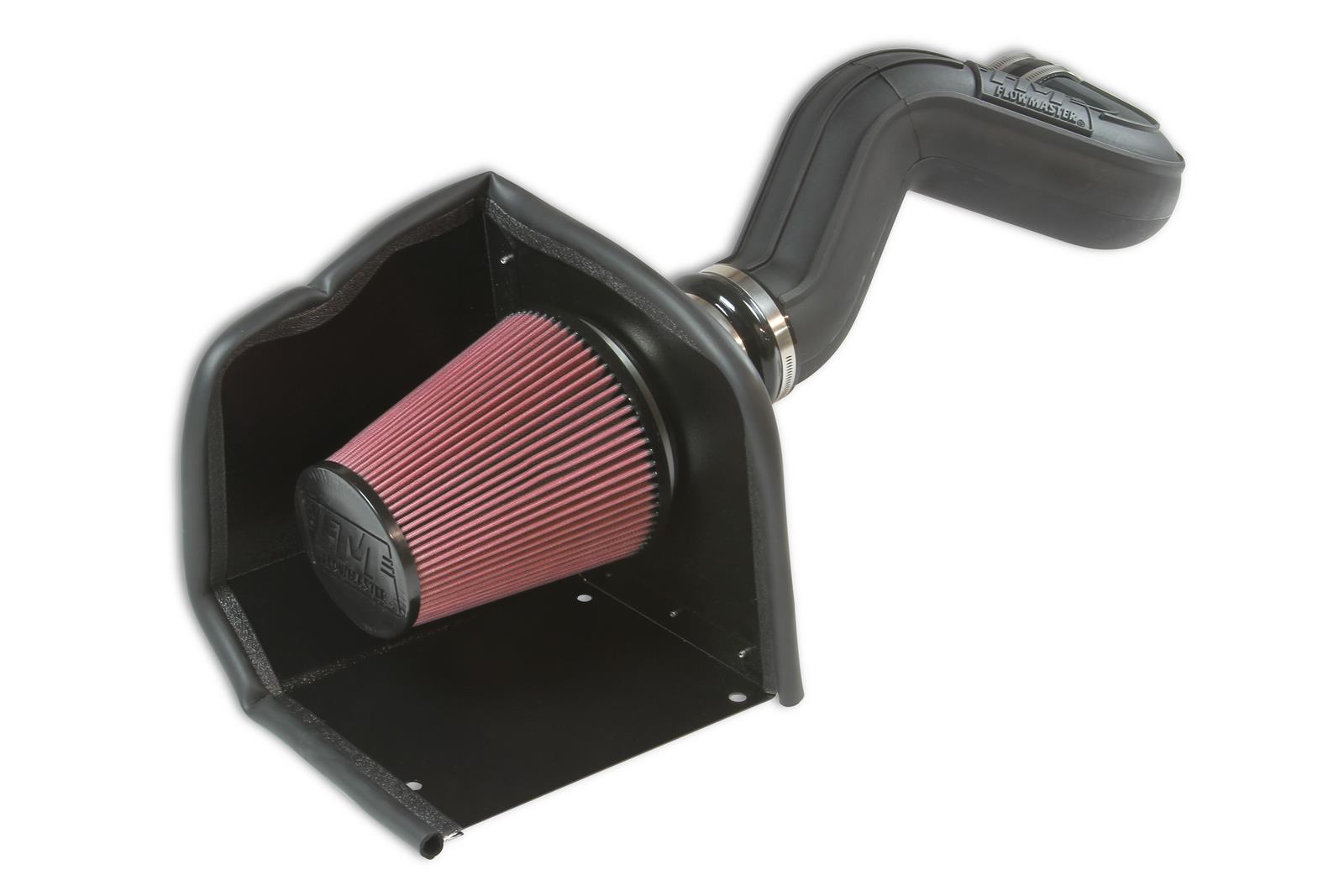 Flowmaster Delta Force Cold Air Intake Kits 315118 Intake, Kit, Black Plastic Tube, Red Cotton Gauze Filter, Black Heat Shield, Chevy, GMC, 6.0L, Kit