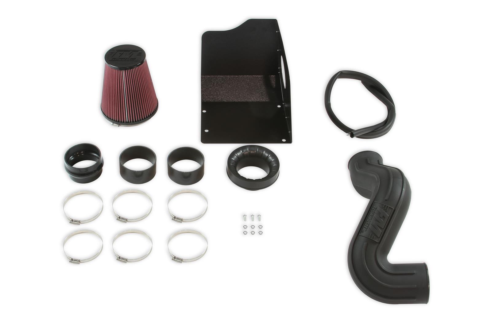 Flowmaster Delta Force Cold Air Intake Kits 315118 Intake, Kit, Black Plastic Tube, Red Cotton Gauze Filter, Black Heat Shield, Chevy, GMC, 6.0L, Kit thumbnail 2