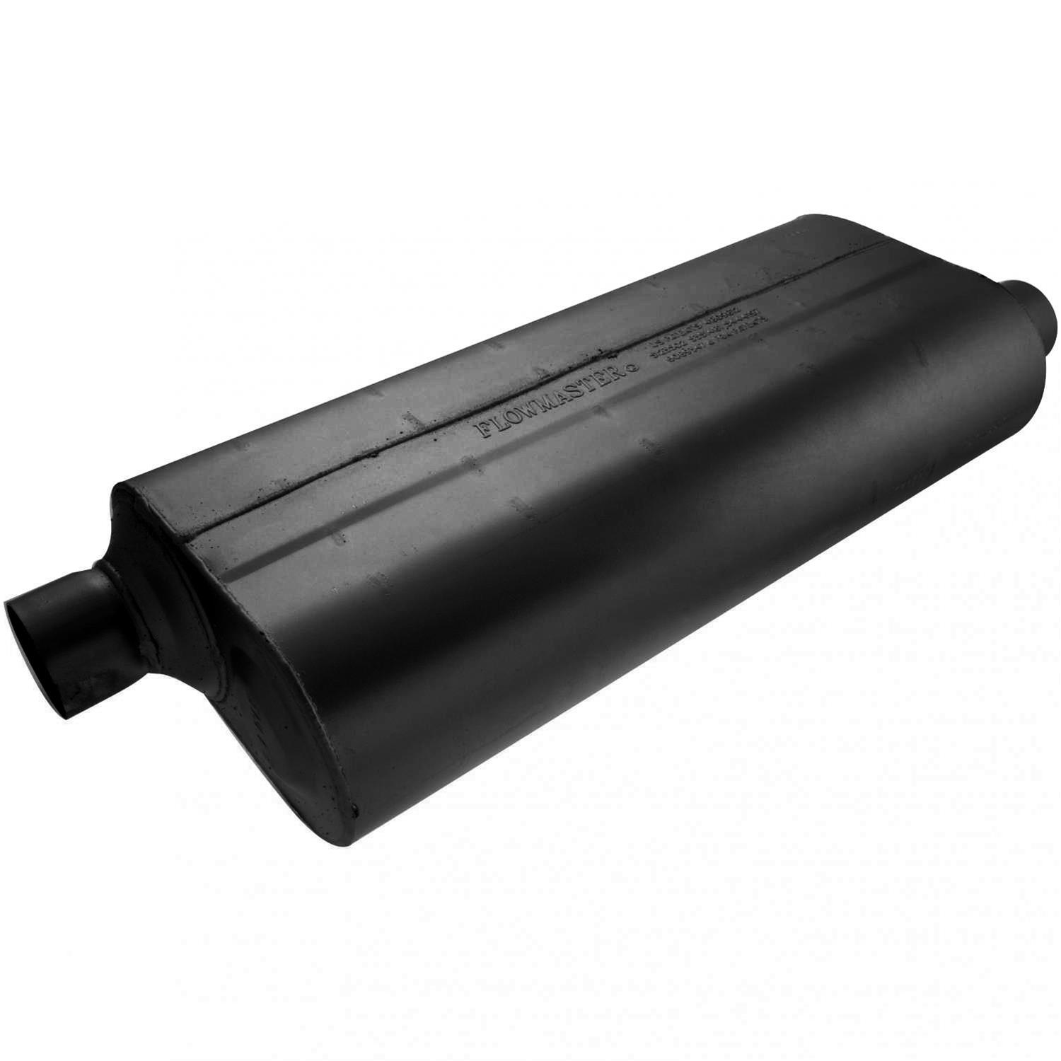 Flowmaster 70 Series Big Block II Steel 2.5 Inch Muffler 52573 Muffler, Series, 2 1/2 in. Inlet/2 1/2 in. Outlet, Steel, Black, Each thumbnail 2