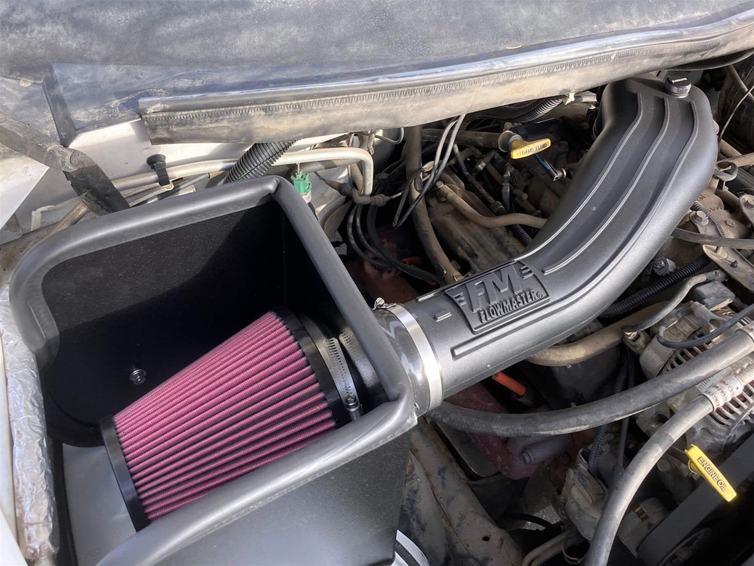Flowmaster Delta Force Cold Air Intake Kits 615109 Intake, Air, Red Filter, Black Polyethylene Tube, Dodge, Kit thumbnail 5