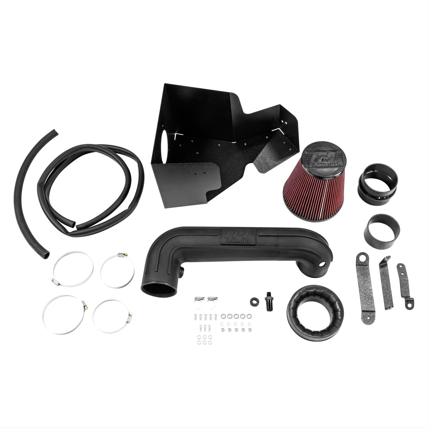 Flowmaster Delta Force Cold Air Intake Kits 615111 Intake, Air, Red Filter, Black Polyethylene Tube, Dodge, Ram, 5.7L, Kit thumbnail 3
