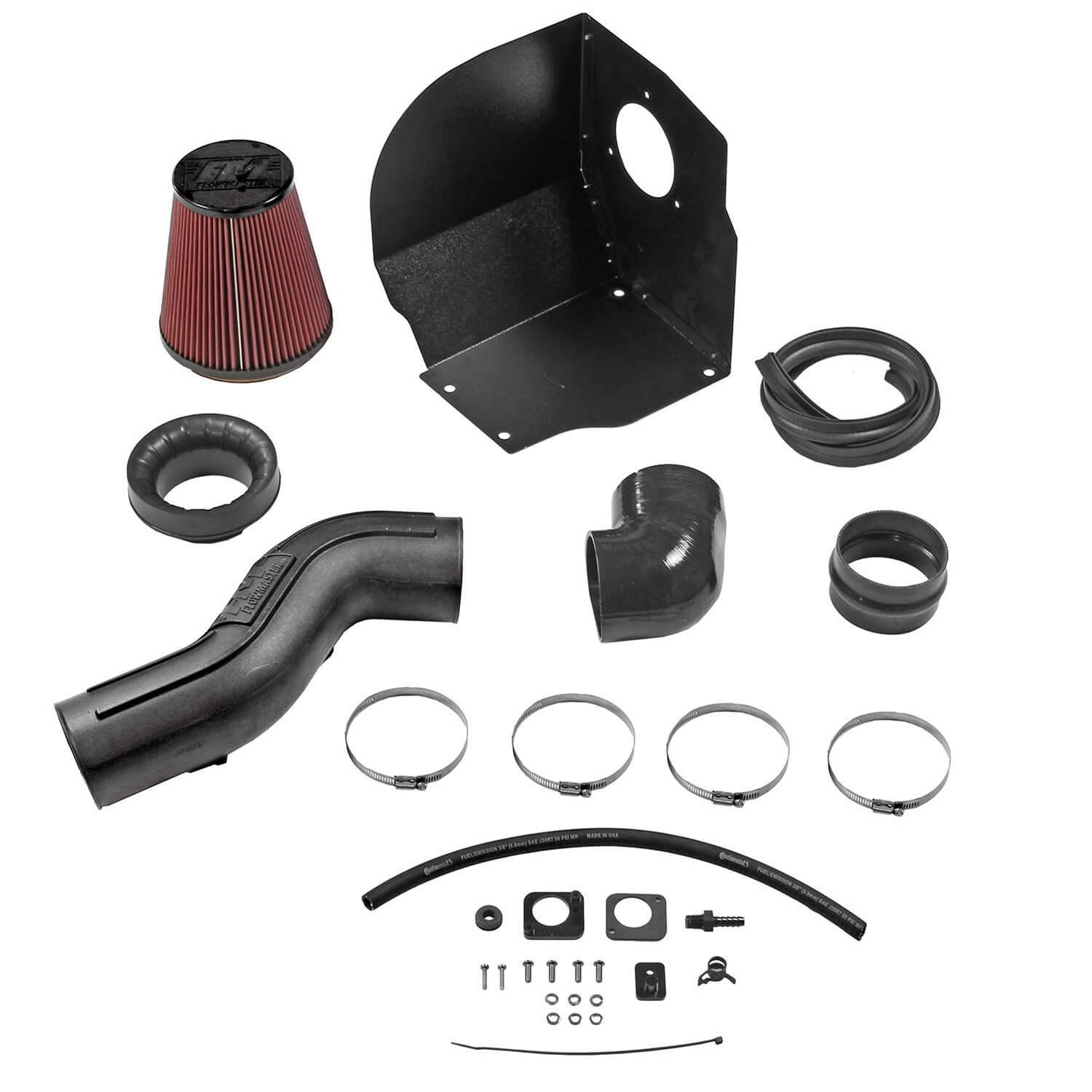 Flowmaster Delta Force Cold Air Intake Kits 615158 Intake, Air, Red Filter, Black Polyethylene Tube, Chevy, GMC, 6.0L, Kit thumbnail 3