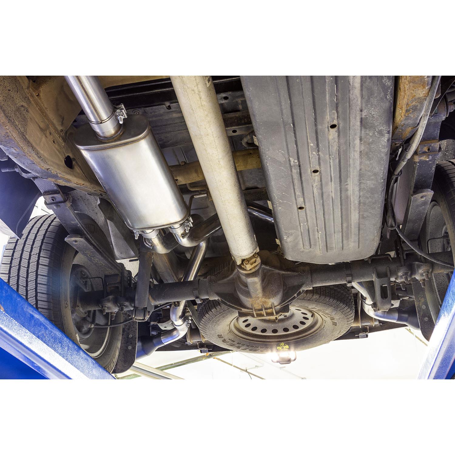 Flowmaster FlowFX Exhaust Systems for 2009-2013 SIERRA 1500, SILVERADO 1500 - 717822 System, Cat-back, FlowFX, 409 Stainless Steel, 4.50 in. Black Ceramic Tips, Dual Exit, Chevrolet, GMC, 5.3L, Kit thumbnail 2