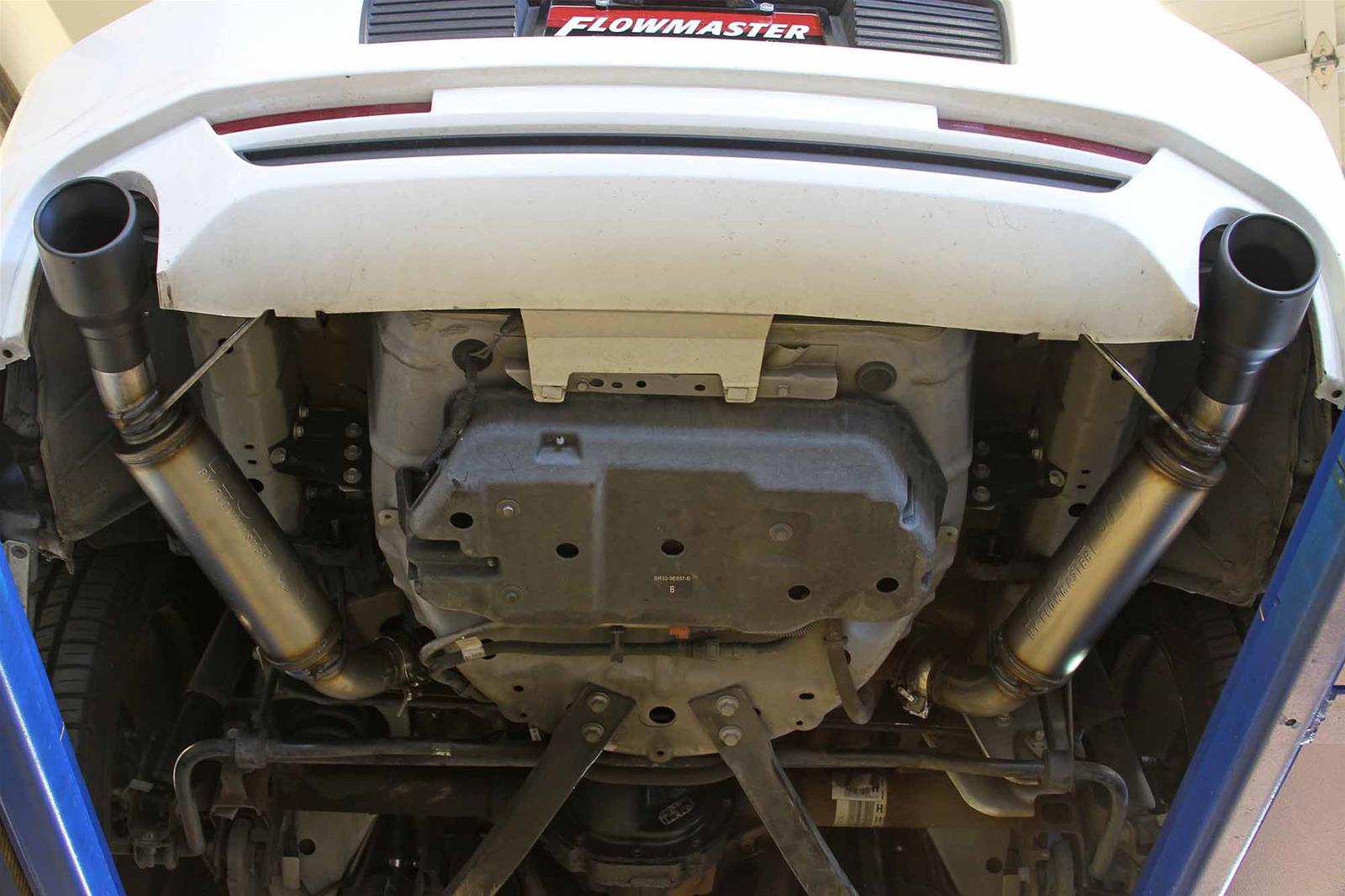 Flowmaster FlowFX Exhaust Systems 717877 System, Axle-Back, FlowFX, 409 Stainless Steel, 2.50 in. Diameter, Split Rear, Black Ceramic Tips, Ford, Kit thumbnail 8