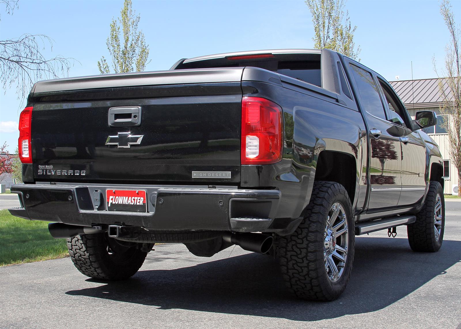 Flowmaster FlowFX Exhaust Systems for 2011-2018 SIERRA 1500, SILVERADO 1500 - 717988 System, Cat-back, FlowFX, 409 Stainless Steel, 4.50 in. Black Ceramic Tips, Dual Exit, Chevrolet, GMC, 6.2L, Kit