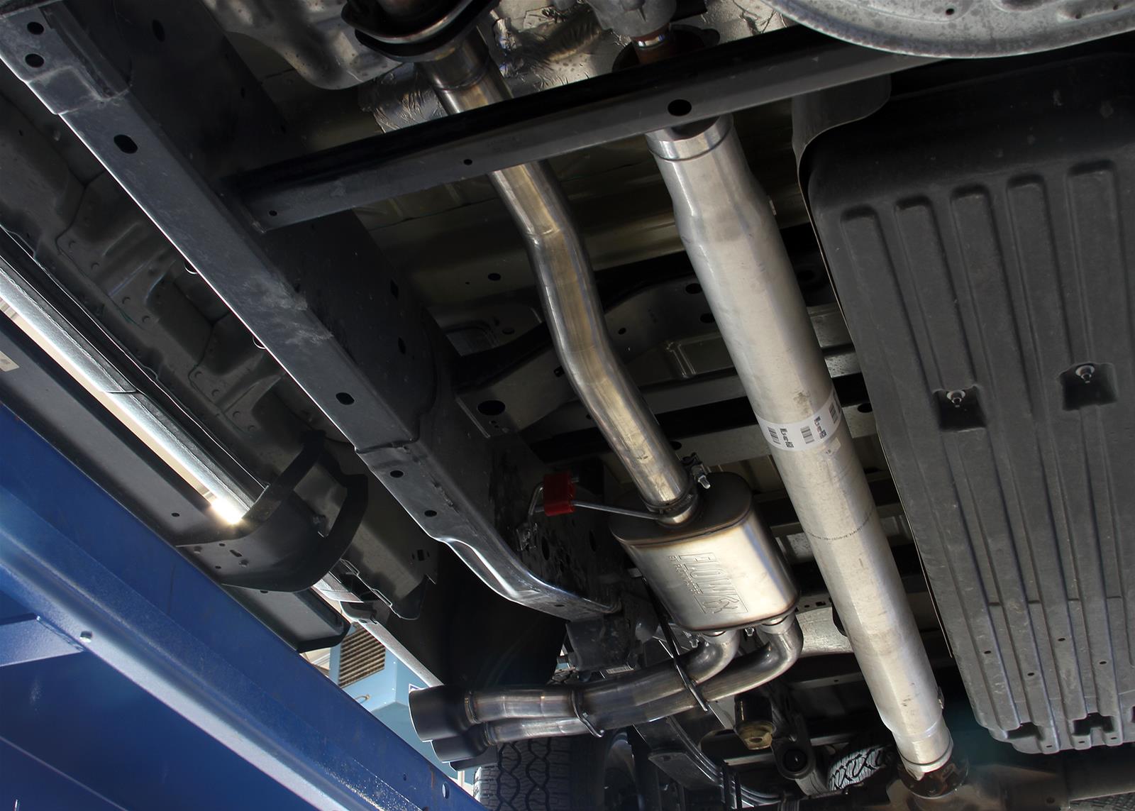 Flowmaster FlowFX Exhaust Systems 718116 System, Cat-back, FlowFX, 409 Stainless Steel, 4.00 in. Black Ceramic Coated Tips, Passenger Side Exit, Ford, Kit thumbnail 3