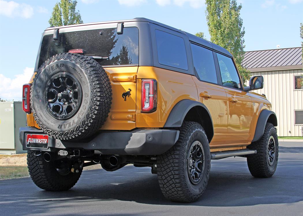 Flowmaster FlowFX Exhaust Systems 718123 System, Axle-Back, FlowFX, 409 Stainless Steel, Split Rear, Black Ceramic Tips, Ford Bronco, Kit