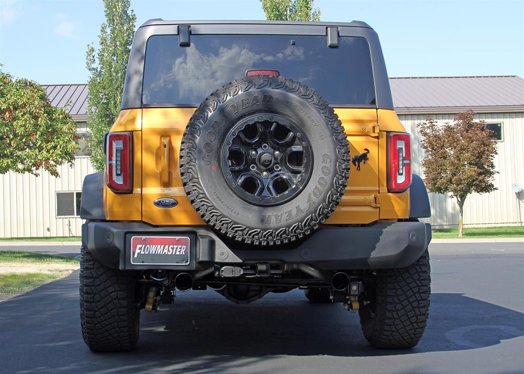Flowmaster FlowFX Exhaust Systems 718123 System, Axle-Back, FlowFX, 409 Stainless Steel, Split Rear, Black Ceramic Tips, Ford Bronco, Kit thumbnail 2