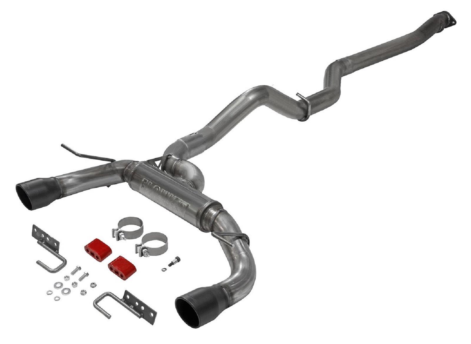Flowmaster FlowFX Exhaust Systems 718146 System, Cat-back, FlowFX, 409 Stainless Steel, 3.0 in. Diameter, Rear Exit, 4.00 in. Black Ceramic Tips, 2 Door, Ford, 2.3L, 2.7L, Kit
