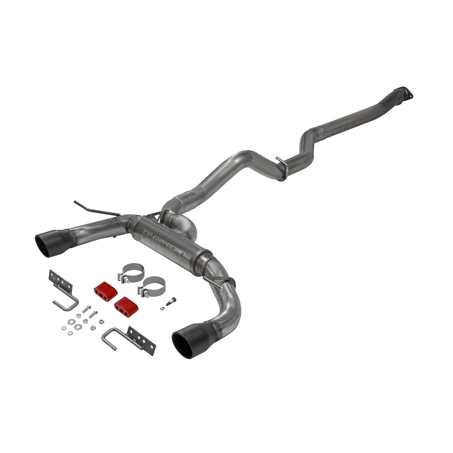 Flowmaster FlowFX Exhaust Systems 718146 System, Cat-back, FlowFX, 409 Stainless Steel, 3.0 in. Diameter, Rear Exit, 4.00 in. Black Ceramic Tips, 2 Door, Ford, 2.3L, 2.7L, Kit thumbnail 6