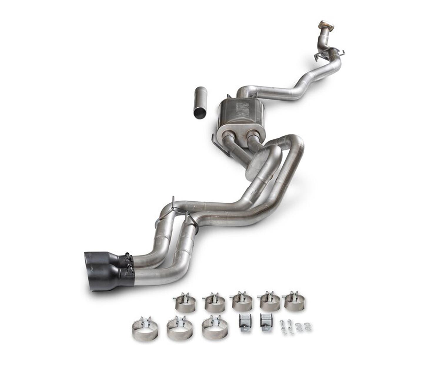Flowmaster FlowFX Exhaust Systems for 2024-2025 TACOMA - 718173 System, Cat-back, FlowFX, 3.00 in., 409 Stainless Steel, Brushed, Double Wall, 4.00 in. Black Tip, Driver Side, Dual Exit, Toyota, Kit
